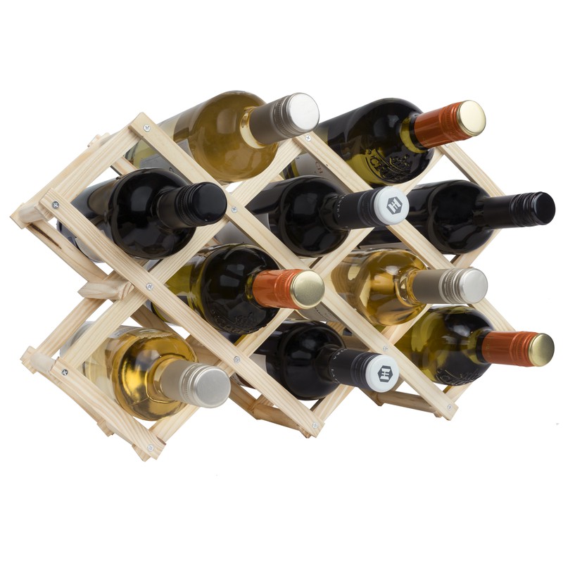 QUVIO Houten wijnrek voor 10 flessen - 