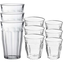 Drinkglazen/waterglazen - 18x stuks - transparant - 200/310/500ml - Drinkglazen