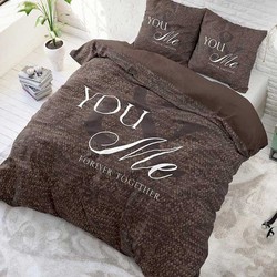 Dreamhouse Dekbedovertrek Love For You And Me Taupe-140x200/220