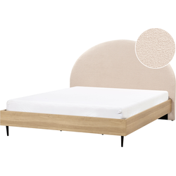 Beliani MILLAY - Tweepersoonsbed-Beige-Bouclé