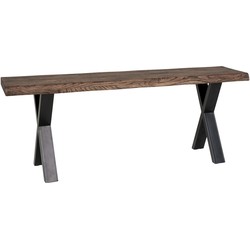 Toulon Bench - Bench in smoked oil oak with wavy edge 120x32 cm