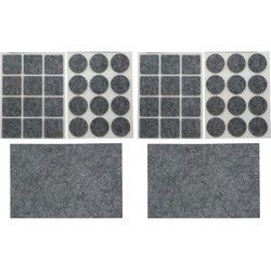 Benson Meubelvilt - 50x stuks - grijs - vilt - 3 formaten - anti kras - Meubelviltjes