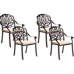 ANCONA  - Tuinstoel set van 4 - Donkerbruin - Aluminium