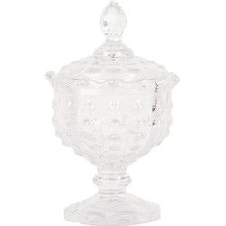 Clayre & Eef Voorraadpot Ø 9x16 cm Transparant Glas