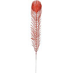 Clayre & Eef Decoratie Veer 7x42 cm Rood Kunststof
