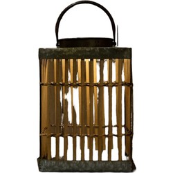 Solar lantaarn bamboe 21x30cm - Anna's Collection