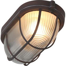 Mexlite - plafonniere - Lisanne - bruin - glas metaal - bullseye lamp - E27 - 1340B