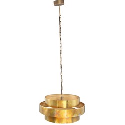 PTMD Zanth Gold shiny metal hanging lamp three layers