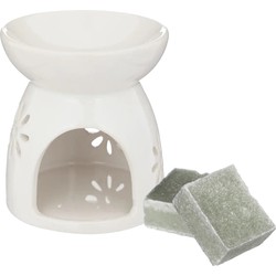 Amberblokjes/geurblokjes cadeauset - eucalyptus geur - inclusief geurbrander - Geurbranders
