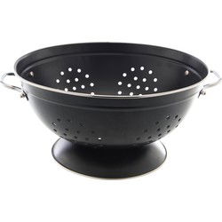 Vergiet - zwart - RVS - zeef - 29 x 15 cm - kookgerei - Vergieten