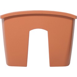 Prosperplast Plantenbak - railing - kunststof - 24x28 cm - terracotta - Plantenpotten