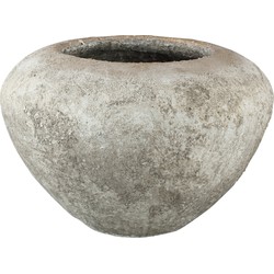 PTMD Bjorn grijze smooth keramieke pot bal rond maat in cm: 45x45x30