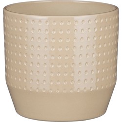 Mica Decorations Nola Bloempot - 17x17x16 cm - Keramiek - Beige