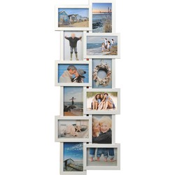 Henzo Fotolijst - Holiday Gallery - Collagelijst voor 12 foto\'s - Fotomaat 10x15 cm - Wit