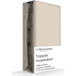 Topper Hoeslaken Katoen Romanette Camel-200 x 200 cm
