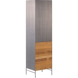 Tower living | pandora kast met 3 lades en 1 deurtje | teakhout (gerecycled) | bruin | 55 x 45 x 202 (h) cm