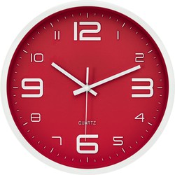 LW Collection LW Collection Keukenklok Xenn8 rood wit 30cm - wandklok stil uurwerk