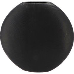 DK Design Bloemenvaas Nordic design model plat - zwart - 23 x 7 cm - Vazen