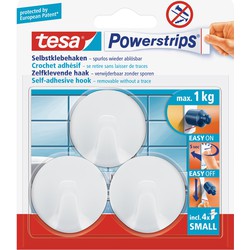 Powerstrips ronde haken small Tesa 3 stuks 4 cm - Handdoekhaakjes