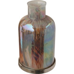 PTMD Xela Windlicht - 14 x 14 x 23,5 cm  - Glas - Grijs