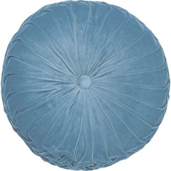 Dutch Decor KAJA - Sierkussen rond velvet Ø40 cm - Provincial Blue - lichtblauw - Dutch Decor