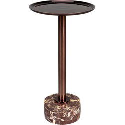 Dutchbone Pose Bijzettafel Rond 25 cm Metaal/ Marmer Bruin
