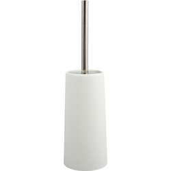 MSV Toiletborstel houder/WC-borstel - ivoor wit - kunststof - 35 cm - Toiletborstels