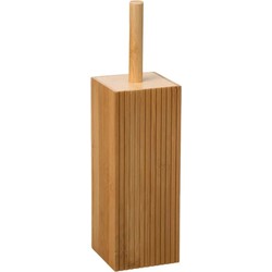 5five Toiletborstel met houder - rechthoekig - bamboe - 37 cm - Toiletborstels