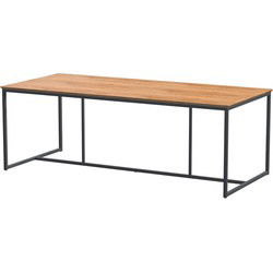 Quatro Tafelframe Antracite met Teak Tafelblad 220 x 95 cm
