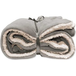 Unique Living | Lars coral fleece/suede plaid 150x200cm grijs