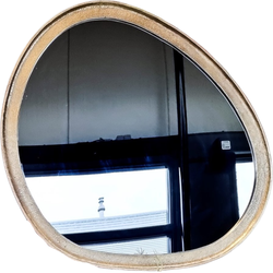 Benoa Long Beach Brass Egg-Shaped Wall Mirror 72 cm