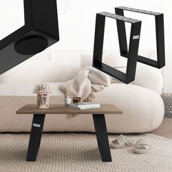 Set van 2 tafellopers 80GRAD hellingshoek 40x43 cm Zwart mat 8x2 cm Metaal ML-Design