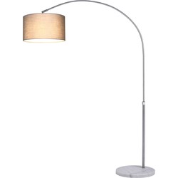 Booglamp, retro lamp, vloerlamp, Edelstaal, gebogen vloerlamp met lampenkap , verstelbaar