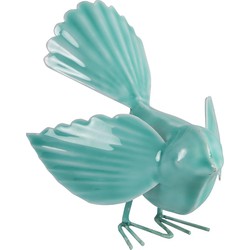 Vogel Plym metaal 13x15x14 cm blauw