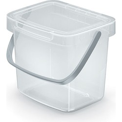 Keden GFT aanrecht afvalbak - transparant - 3L - afsluitbaar - 19 x 17 x 15 cm - klepje/hengsel - Prullenbakken