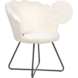 Beliani LOVELOCK - Fauteuil-Wit-Bouclé