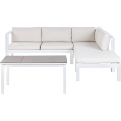 Beliani MESSINA - Loungeset-Wit-Aluminium