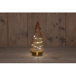 B.O.T. Tree Glass 10X23,5 cm Pink With Golden Base 10Led