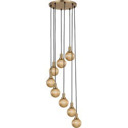 PTMD Juliet Hanglamp - 38 x 38 x 180 cm - Glas - Goud