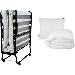 Troonz Slaapset Morena Royal  - Opklapbed Morena Royal + Hoofdkussen Portofino + Portofino 4 seizoenen Dekbed 140x200