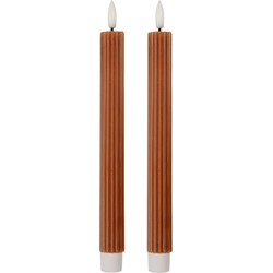 Clayre & Eef LED Dinerkaarsen set van 2 Bruin Wax