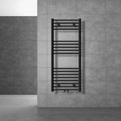 Badkamerradiator Sahara 500x1200 mm zwart mat recht met middenaansluiting LuxeBath