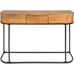 Clayre & Eef Sidetable  120x33x81 cm Bruin Zwart Ijzer Hout Wandtafel