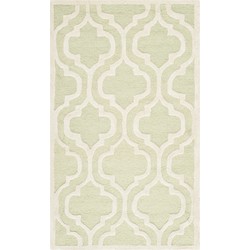 Safavieh Trellis Indoor Hand Tufted Area Rug, Cambridge Collection, CAM132, in Light Green & Ivory, 91 X 152 cm