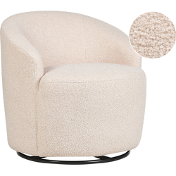 Beliani DAVIK - Fauteuil-Beige-Bouclé