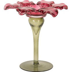Clayre & Eef Waxinelichthouder Roze Glas