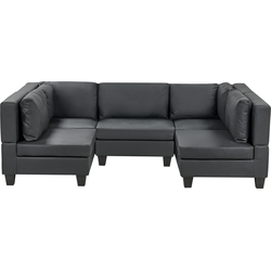 Beliani UNSTAD - Modulaire Sofa-Zwart-Kunstleer