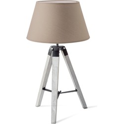 Home sweet home tafellamp Dia wit & lampenkap Largo - taupe