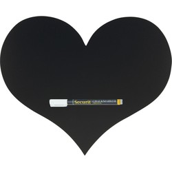 Zwart hart krijtbord/schoolbord met 1 stift 30 x 36 cm - Krijtborden