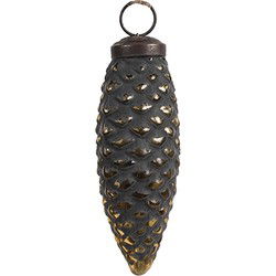 Clayre & Eef Kerstbal Zwart Glas